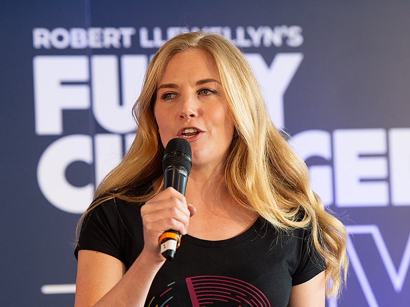 Maddie Moate on stage at Fully Charged LIVE 2019