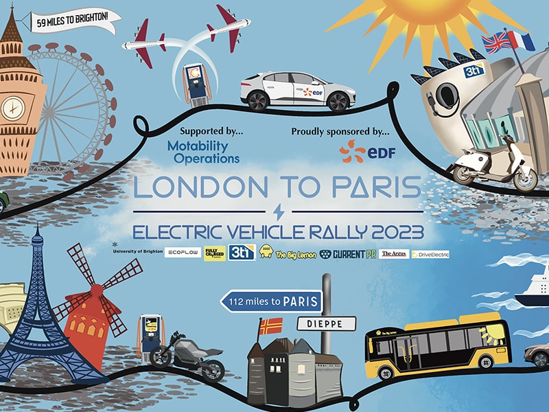 Range anxiety? Thing of the past. Join 100 EVs on a road trip to Paris!